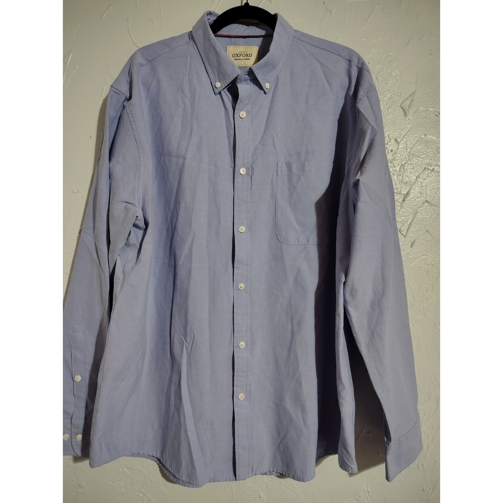 Oxford Men's Luxury Collection Shirt 2XL Blue Classic Preppy City College